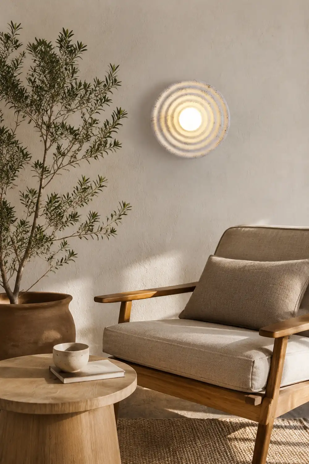 Wabi-sabi Round Circle Indoor Wall Lamp - Lumpaz