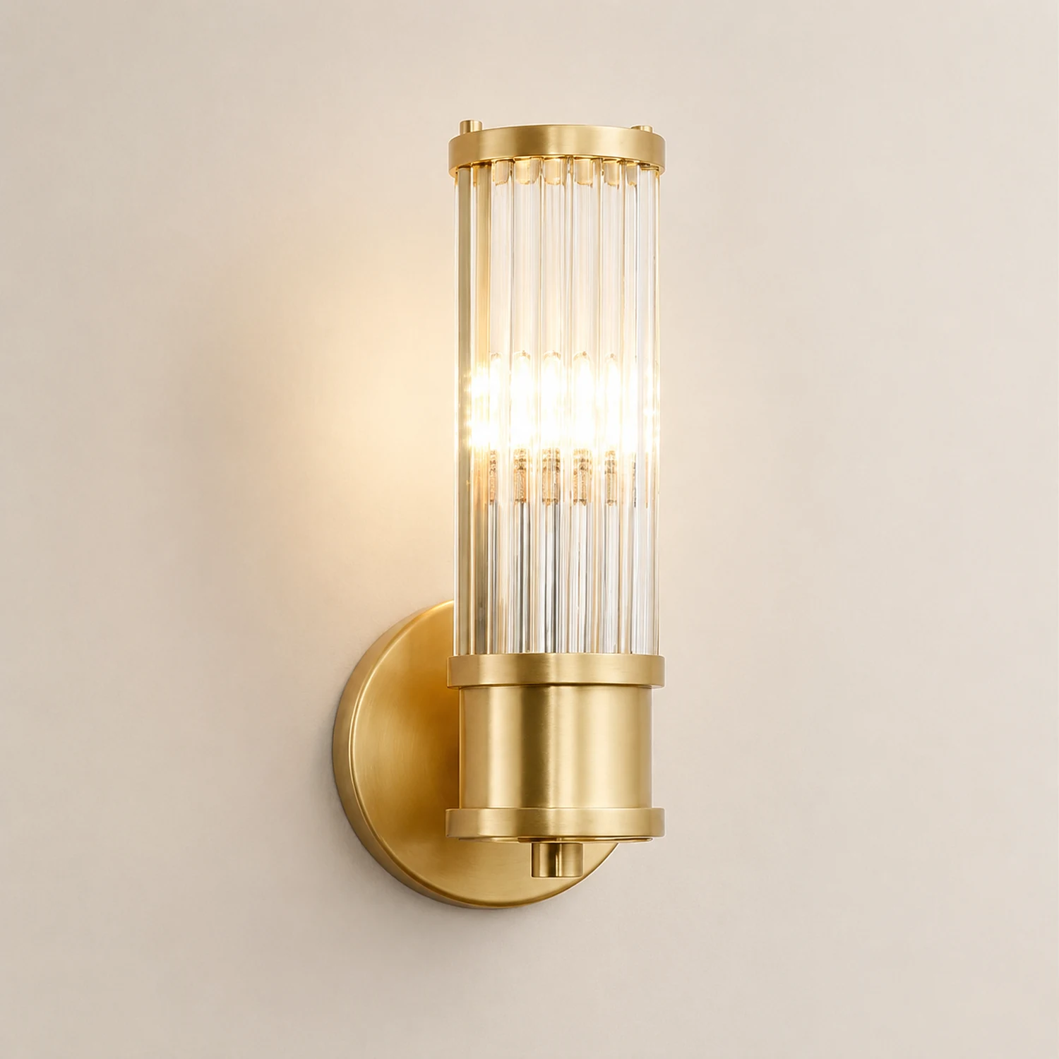 Modern Brass Gold Crystal Wall Sconce - Lumpaz