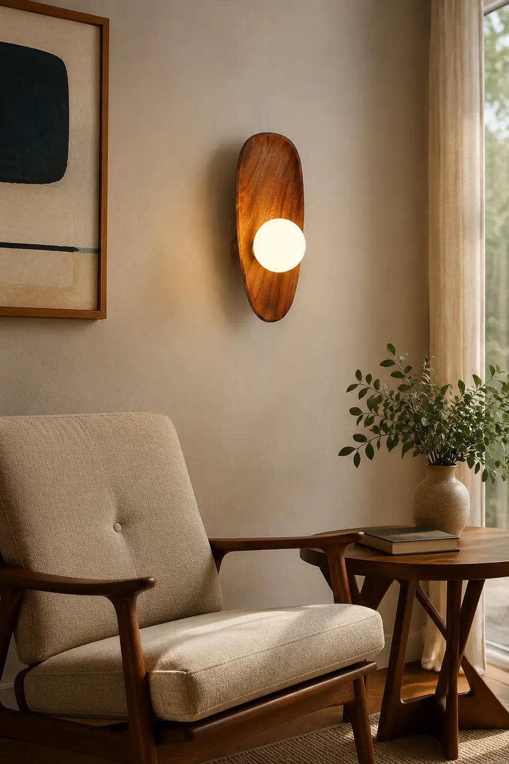 Minimalist Solid Wood Wall Sconce - Lumpaz