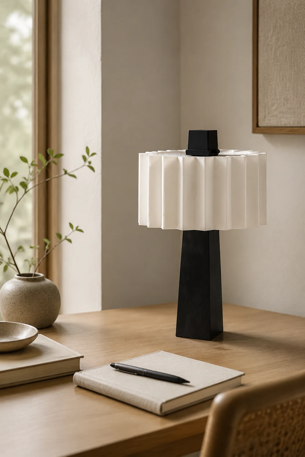 Creative Designer Black & White Decorative Table Lamp - Lumpaz