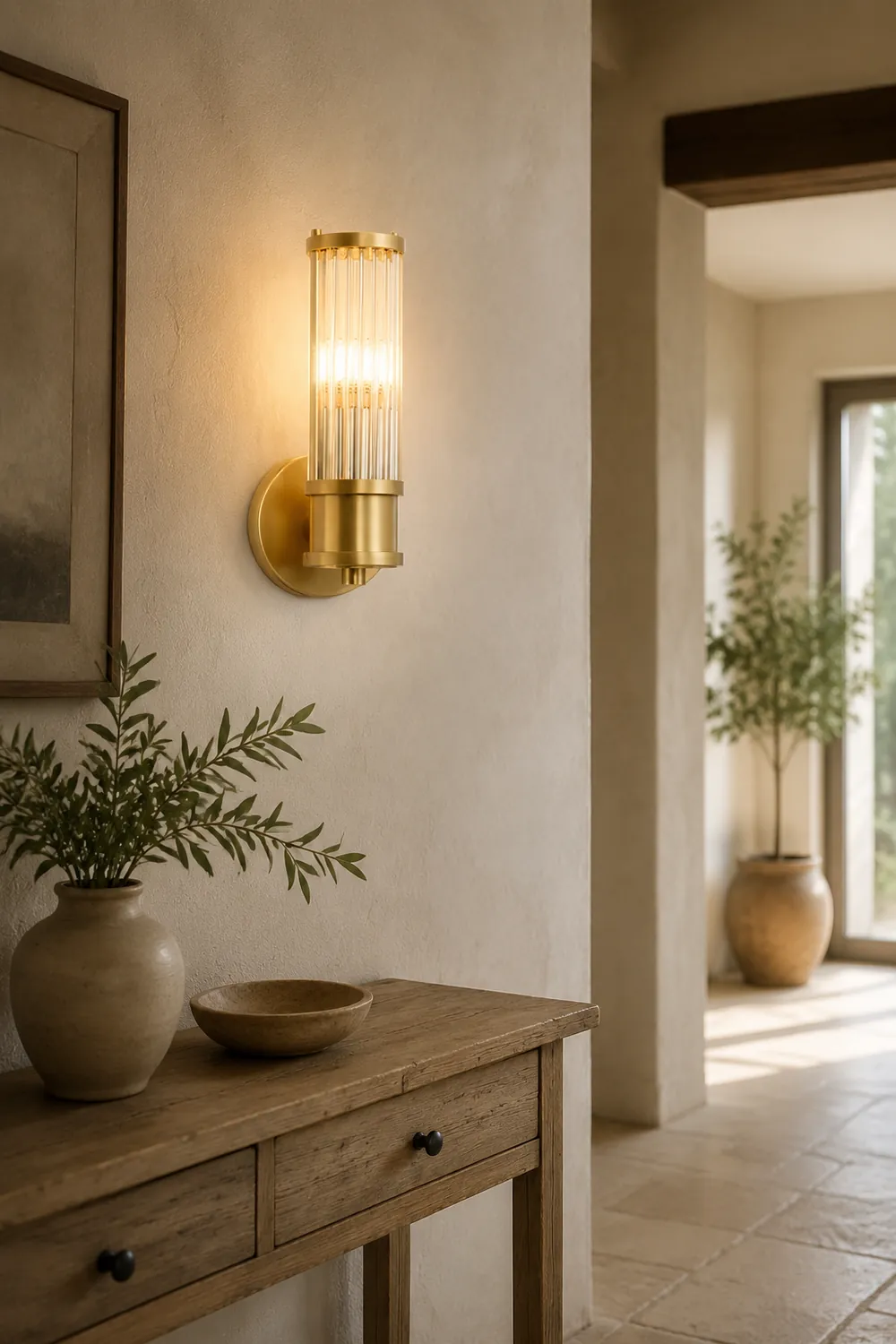 Modern Brass Gold Crystal Wall Sconce - Lumpaz