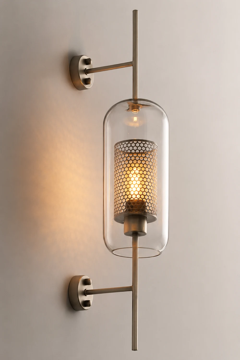 Modern Glass Golden Wall Ball Light Bedside Sconce - Lumpaz