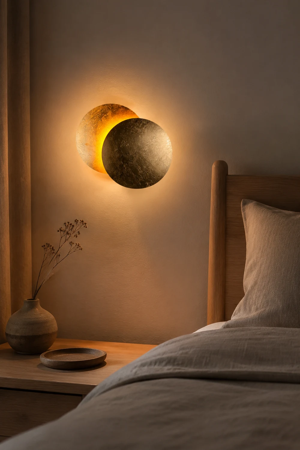 Modern Round Circle Creative Rotating Wall Light - Lumpaz