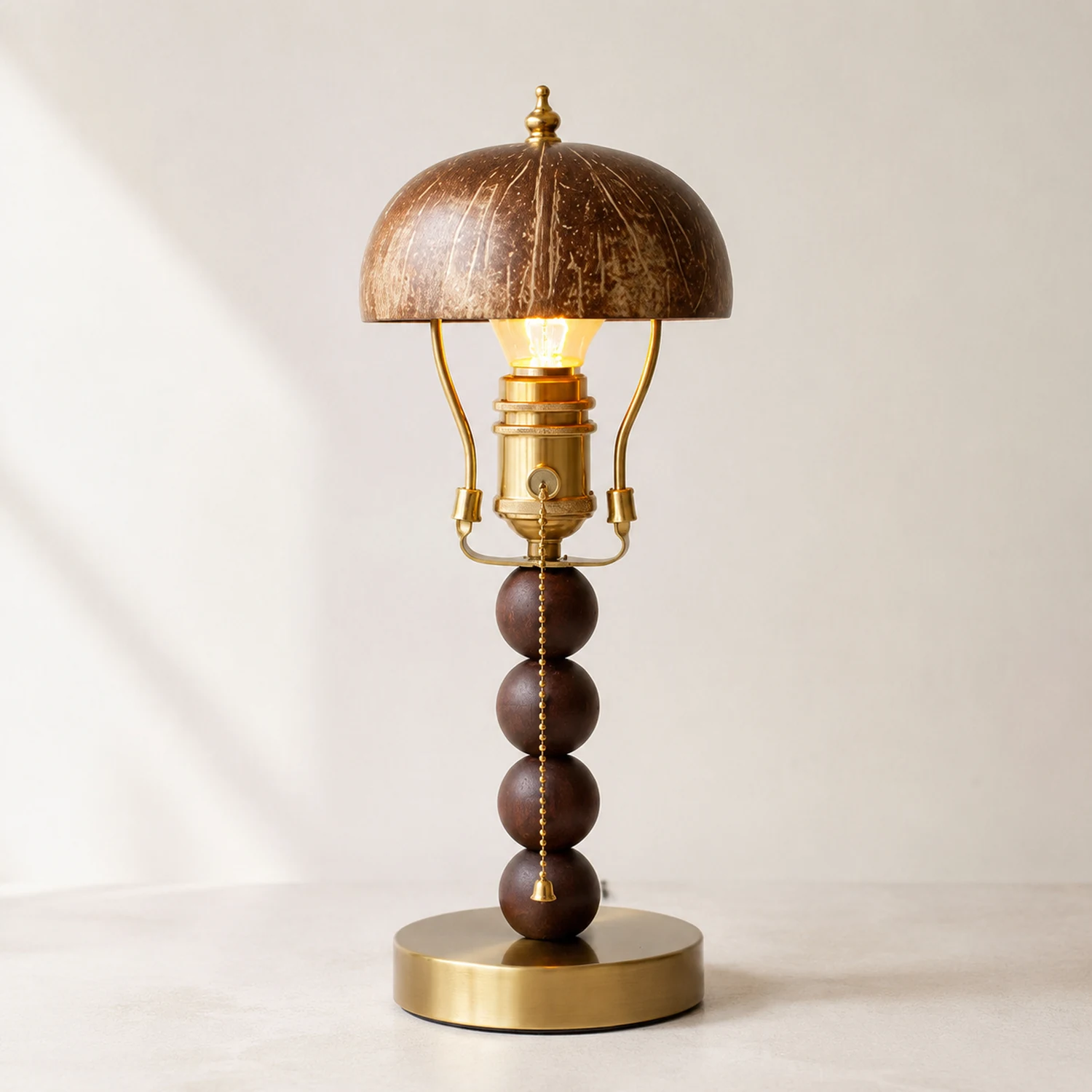 Retro Coconut Shell Decor Table Lamp - Lumpaz