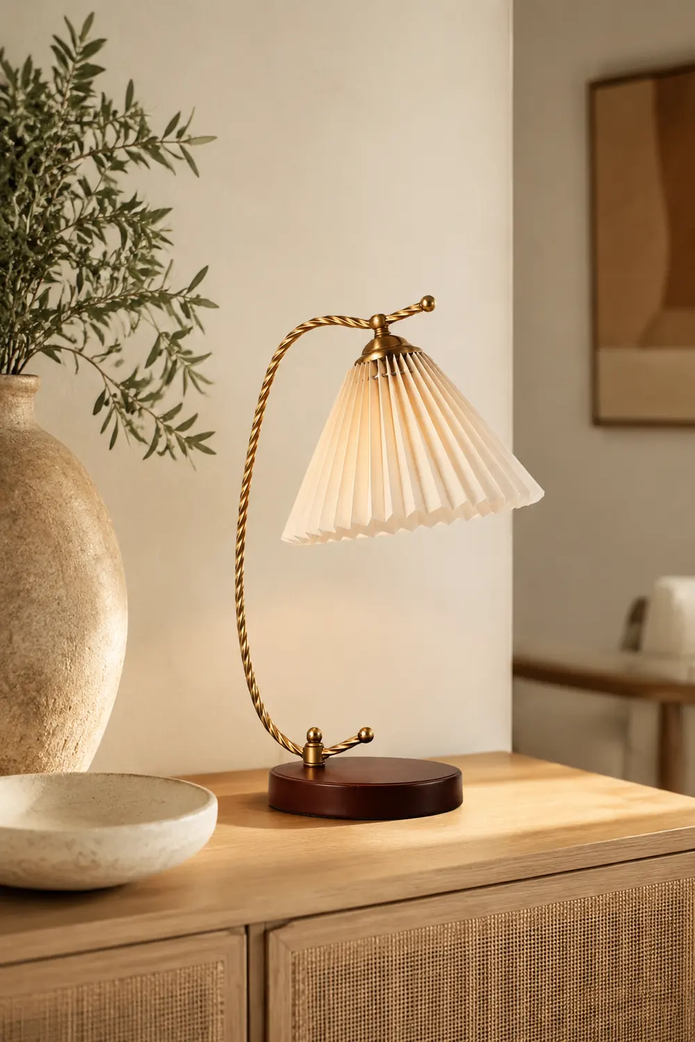 Dotty Retro Pleated Table Lamp - Lumpaz