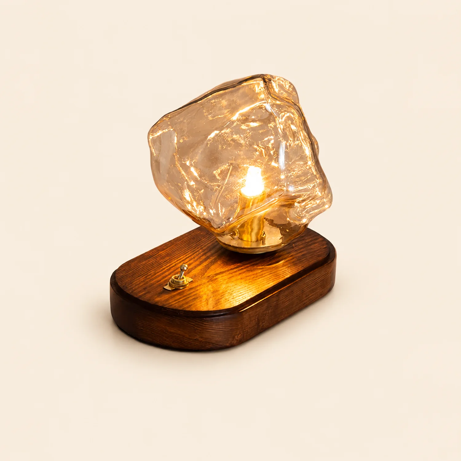 Modern Ice Stone Glass Bedroom Table Lamp - Lumpaz