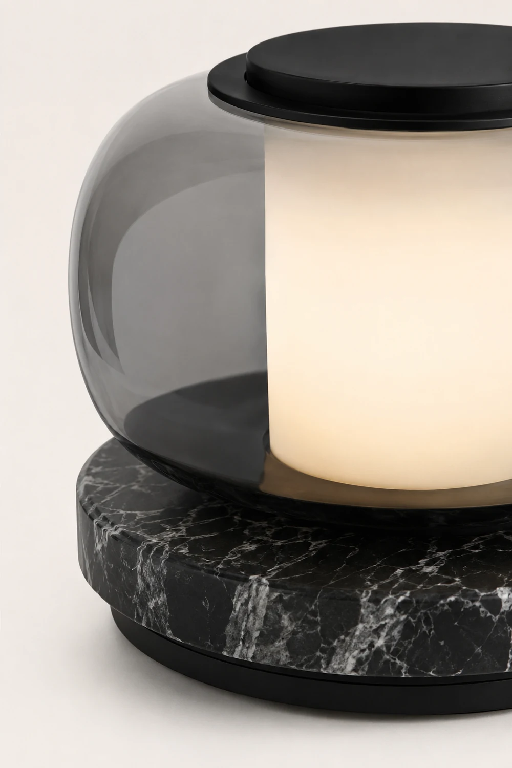 Glass & Marble Table Lamp Bedroom Beside - Lumpaz