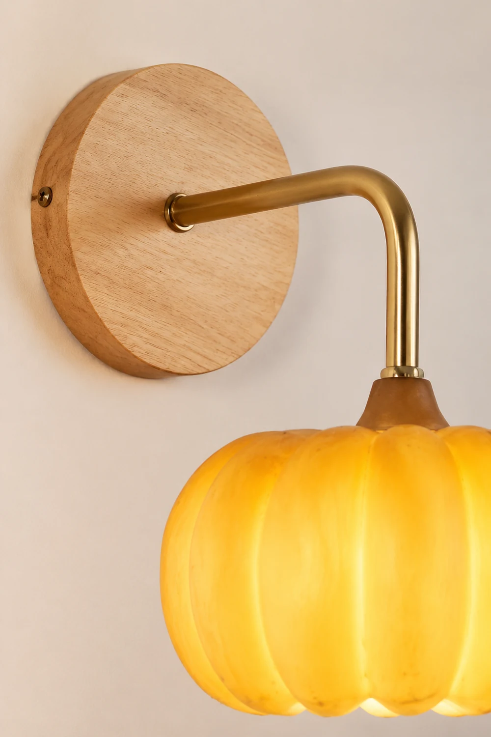 Cute Resin Material Yellow Pumpkin Wall Lamp - Lumpaz