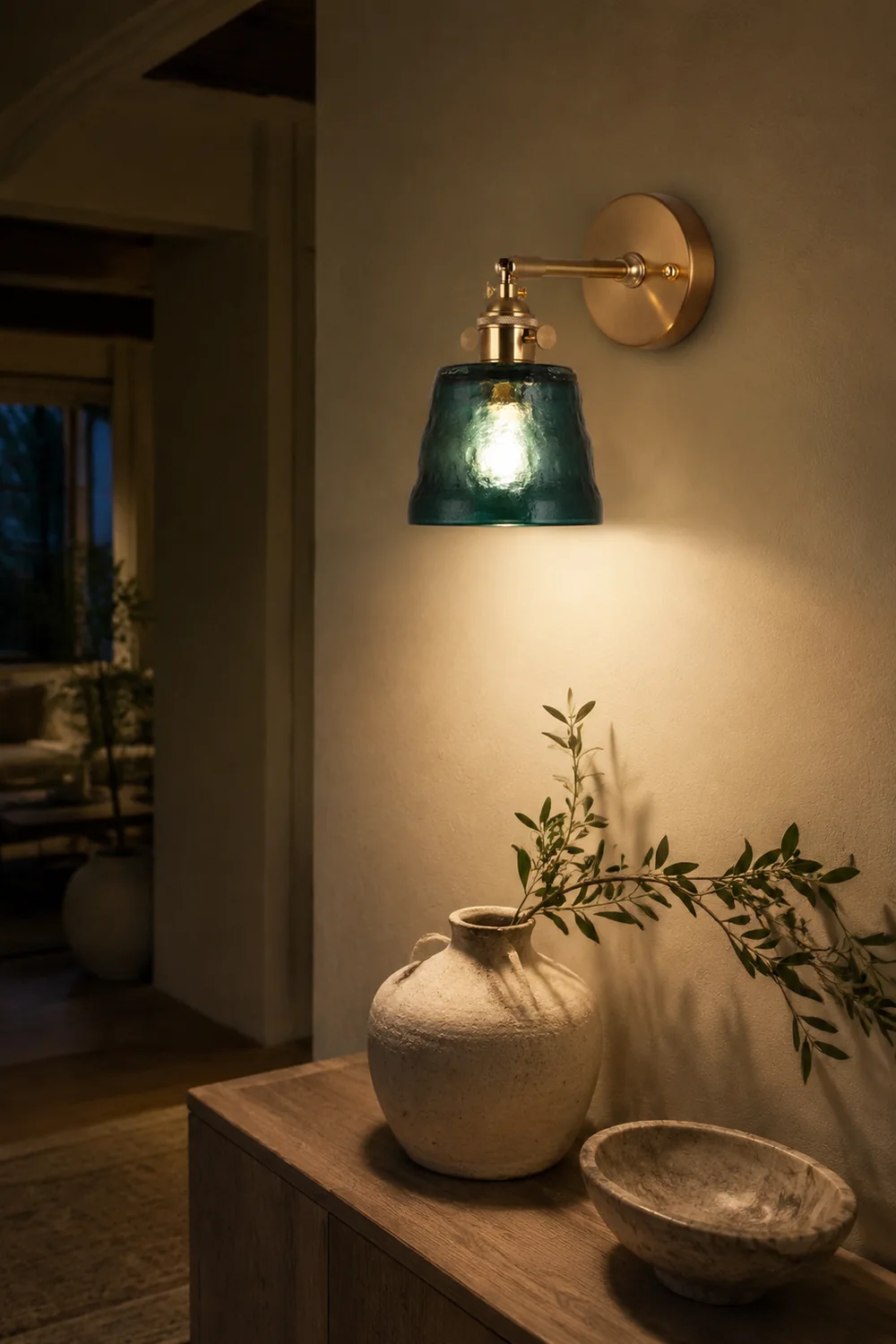 Vintage Glass Adjustable Wall Sconce - Lumpaz