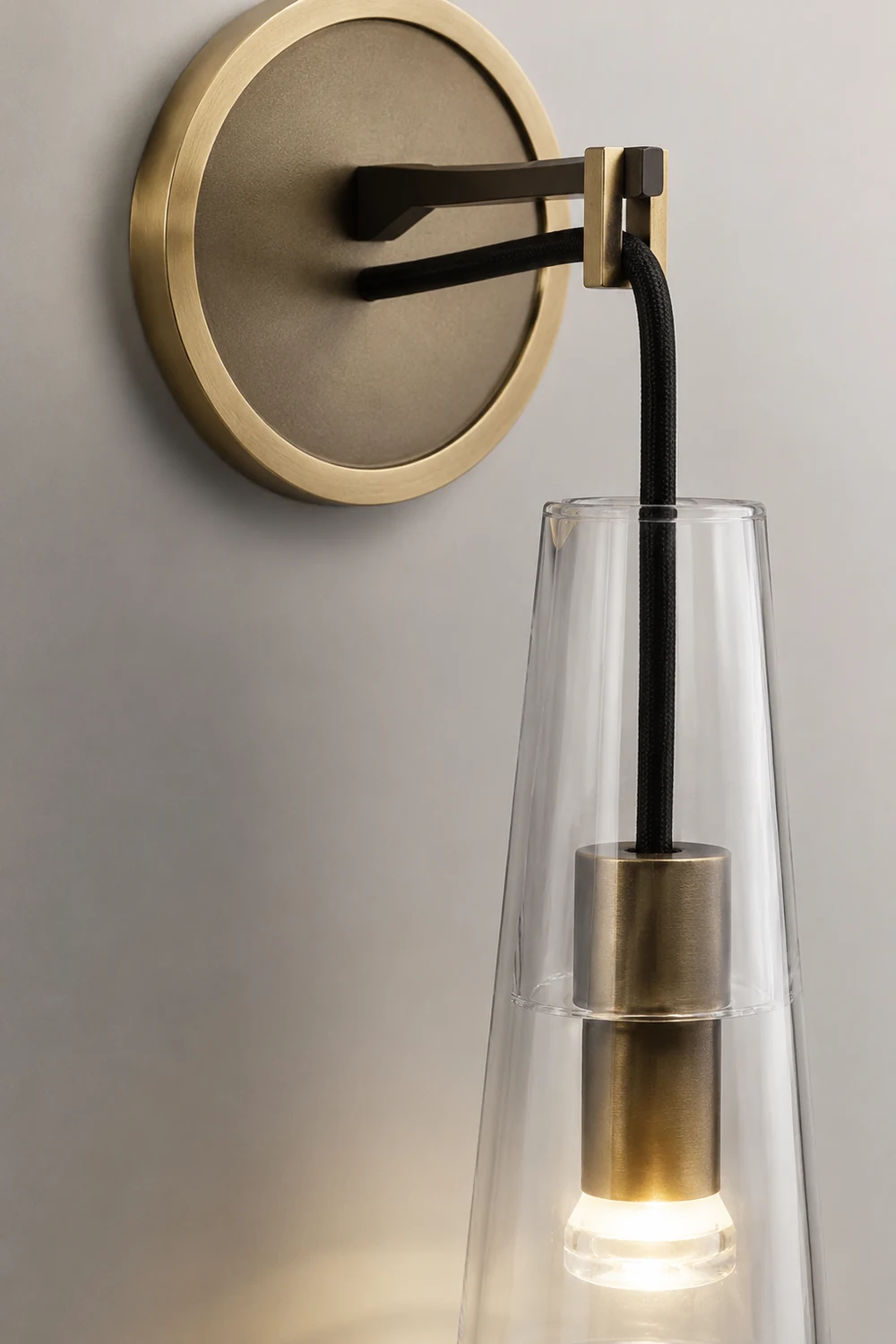 Modern Black Golden Hanging Suspended Wall Light - Lumpaz