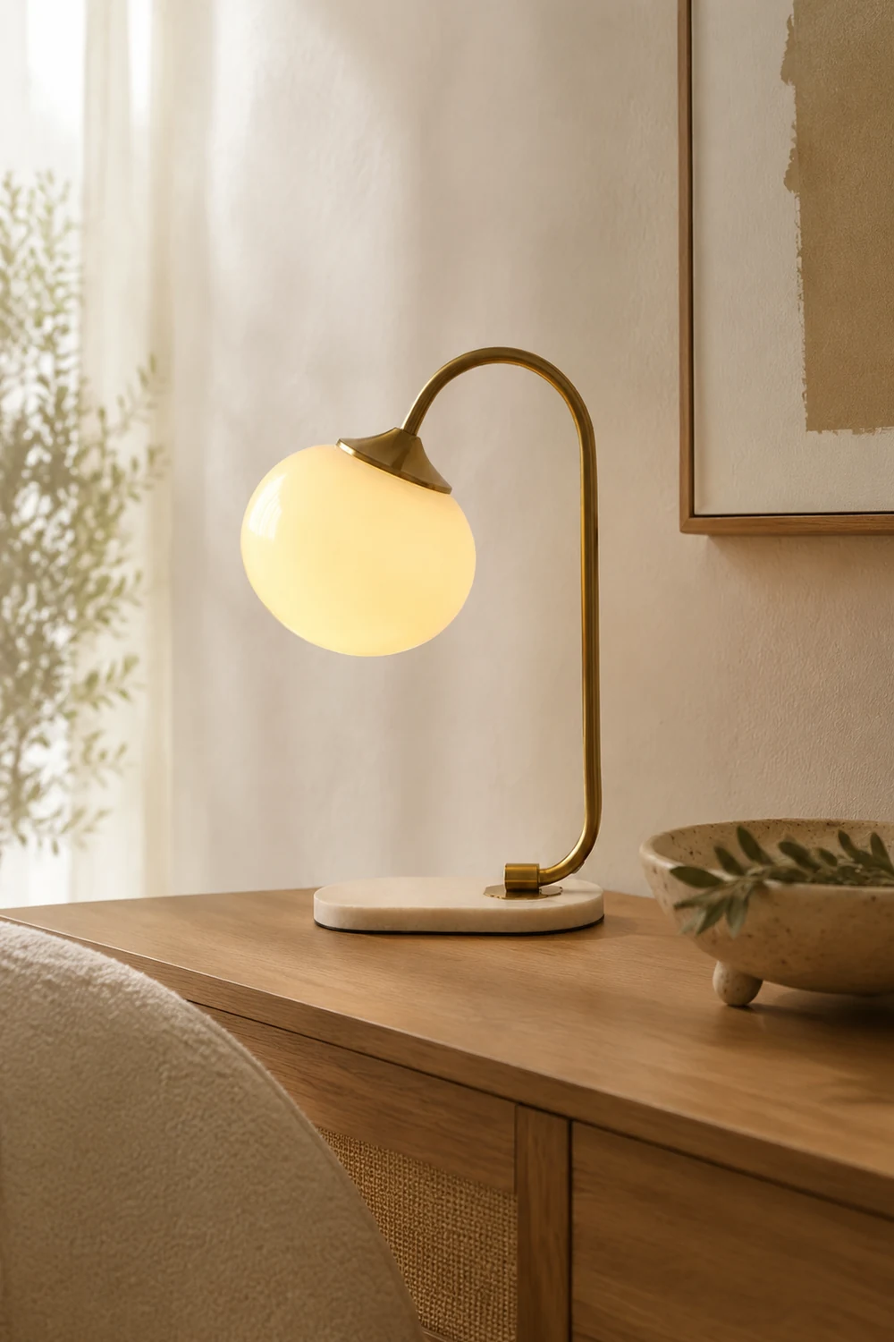 Marshmallow Metal Glass Table Lamp - Lumpaz