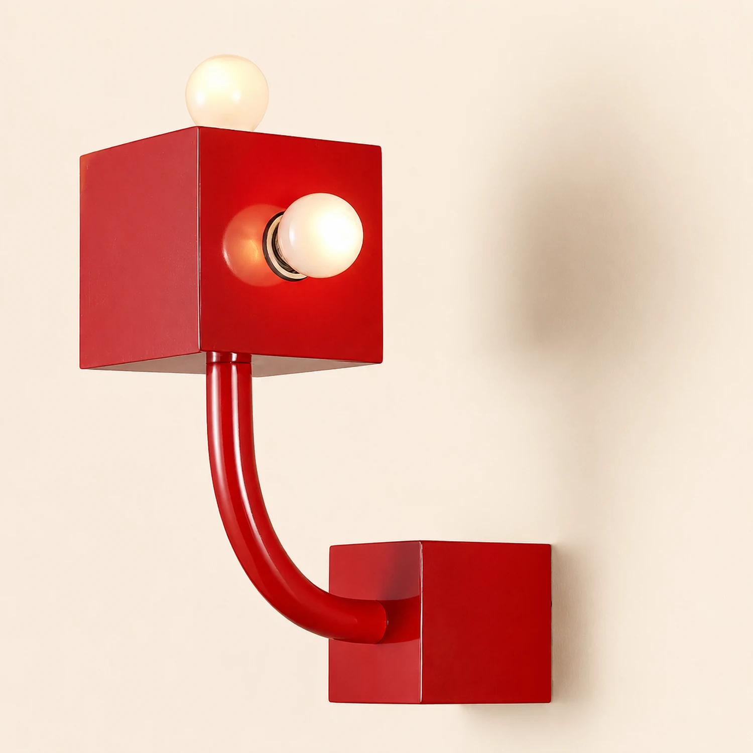 Vintage Metal Red Wall Lamp - Lumpaz