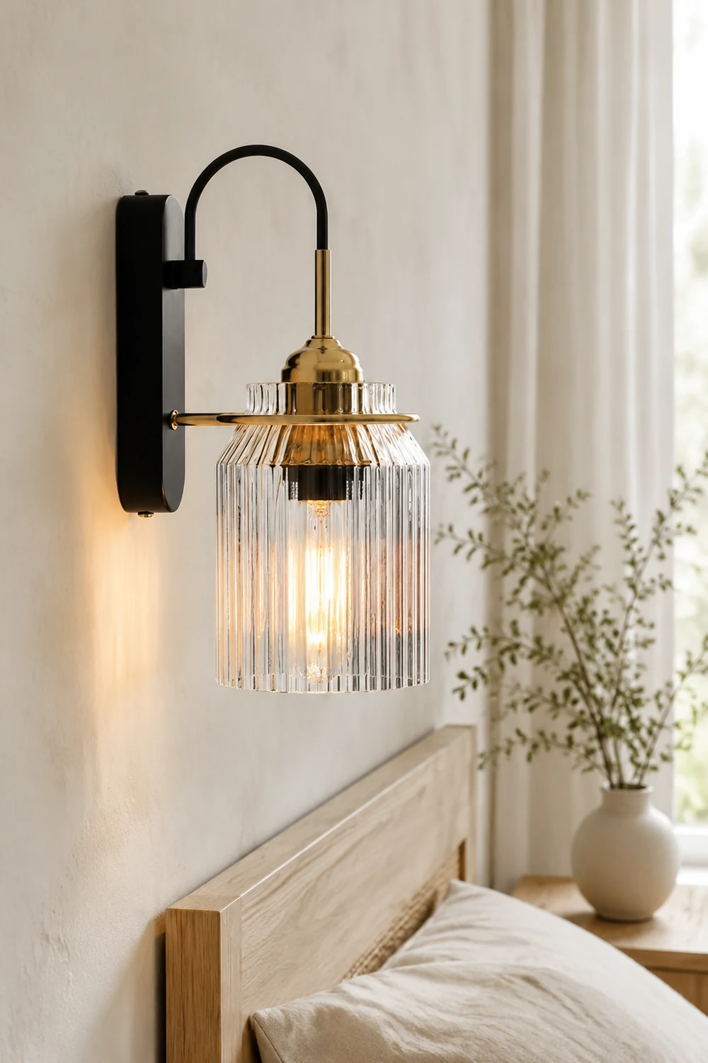 Industria Glass Shade Funnel Wall Lamps - Lumpaz