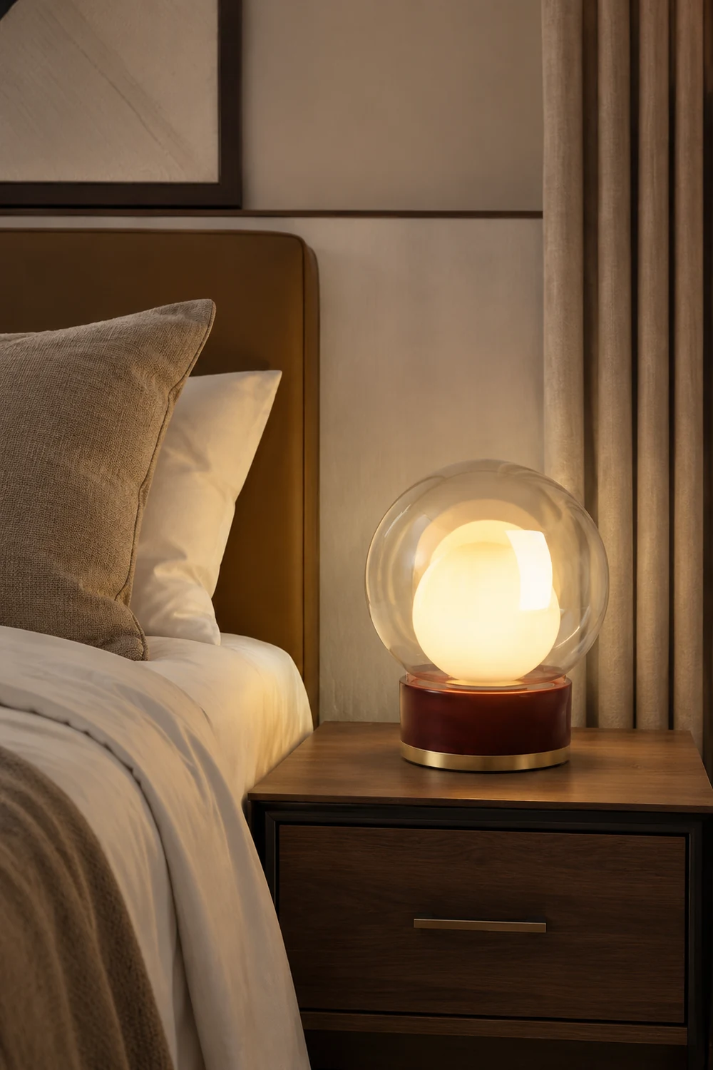 Modern Rigel Round Glass Table Light - Lumpaz