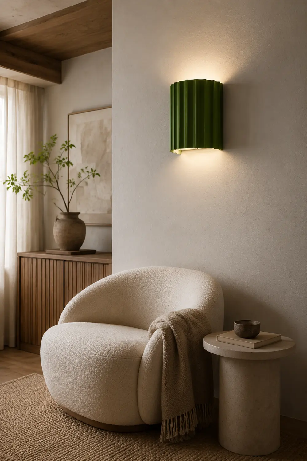 Modern Half-Circle Resin Wall Sconce For Living Room - Lumpaz