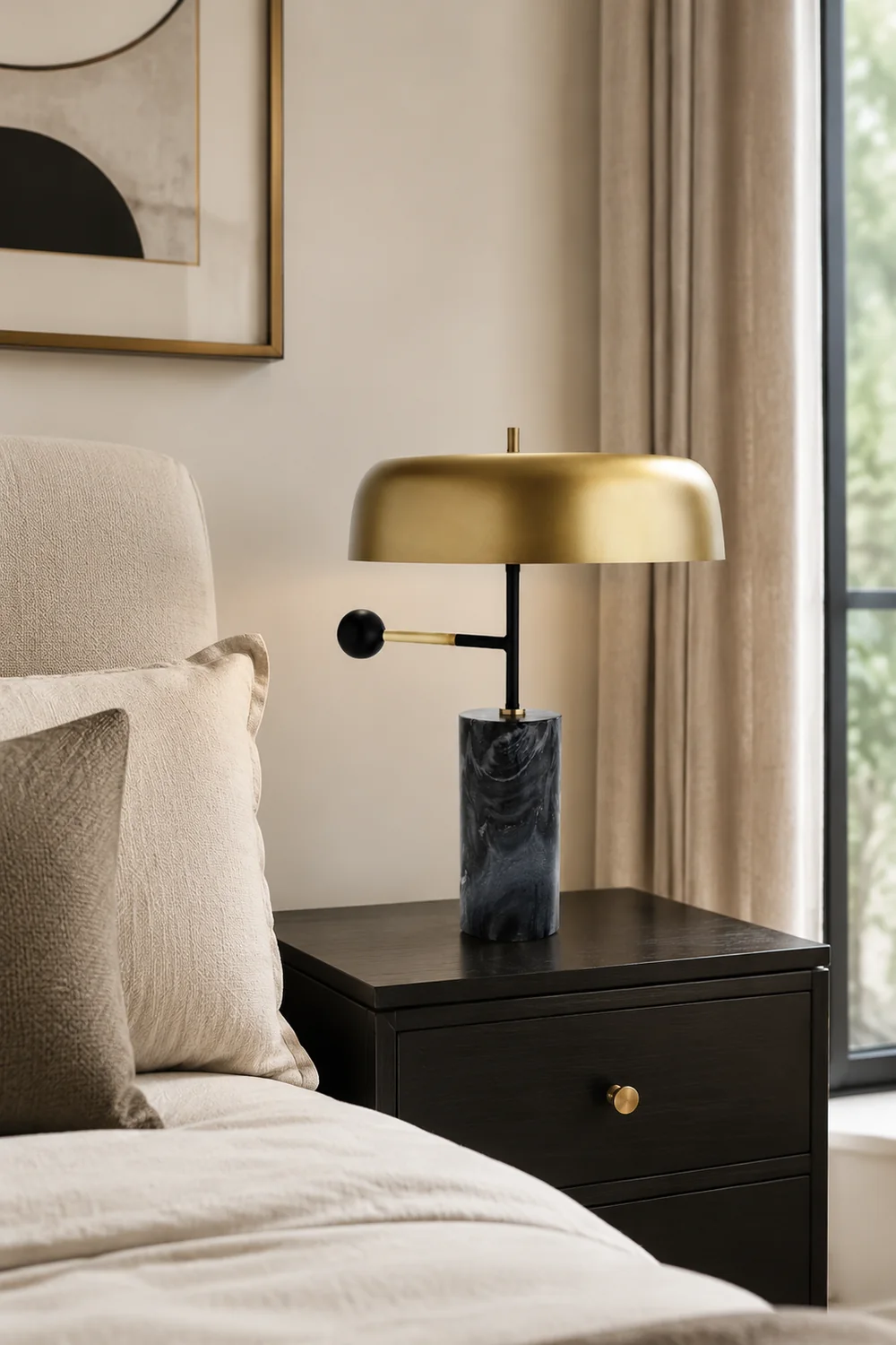 Modern Tall Black Table Lamp Design Beside Lamp - Lumpaz