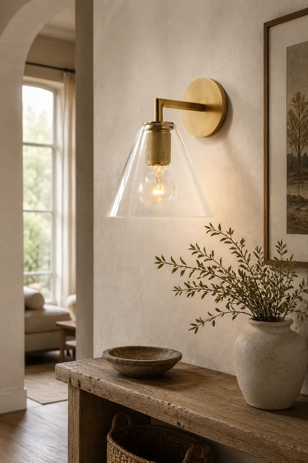 Armed Retro Brass Wall Sconce - Lumpaz