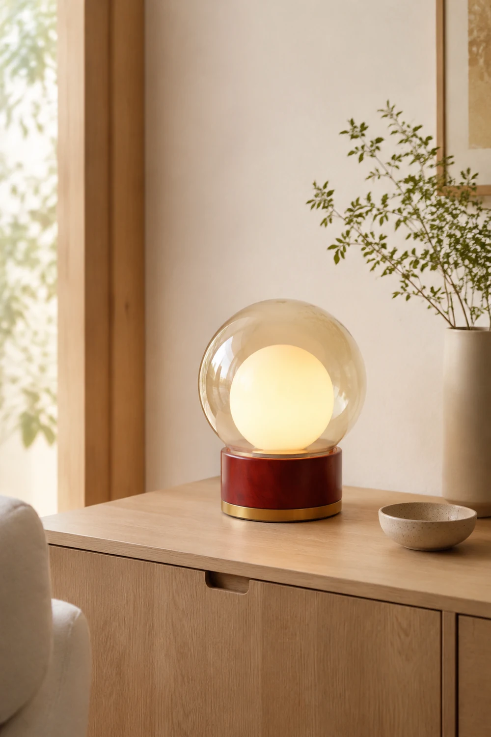 Modern Rigel Round Glass Table Light - Lumpaz
