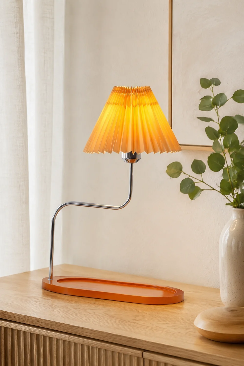 Solid Wood Retro Style Umbrella Shaped Table Lamp - Lumpaz