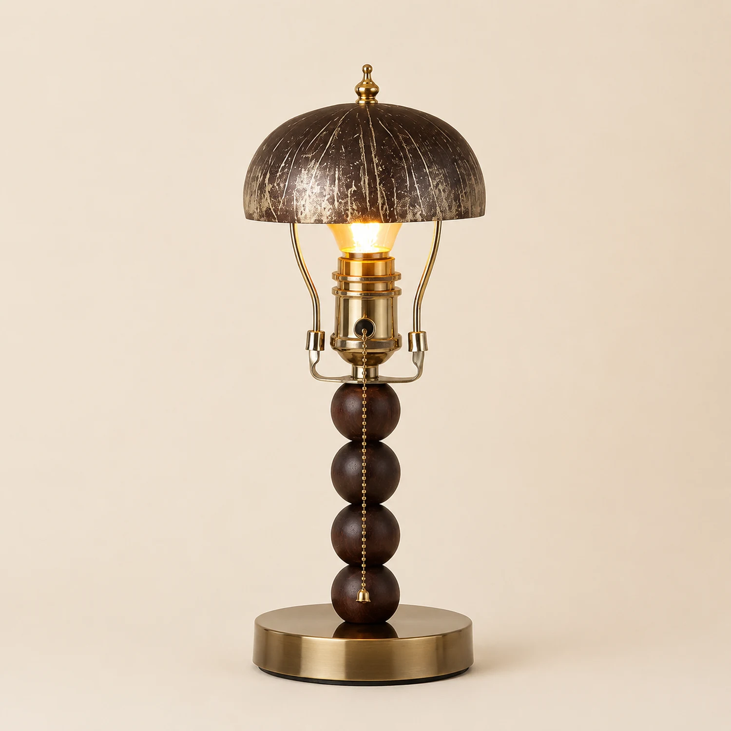 Retro Coconut Shell Decor Table Lamp - Lumpaz