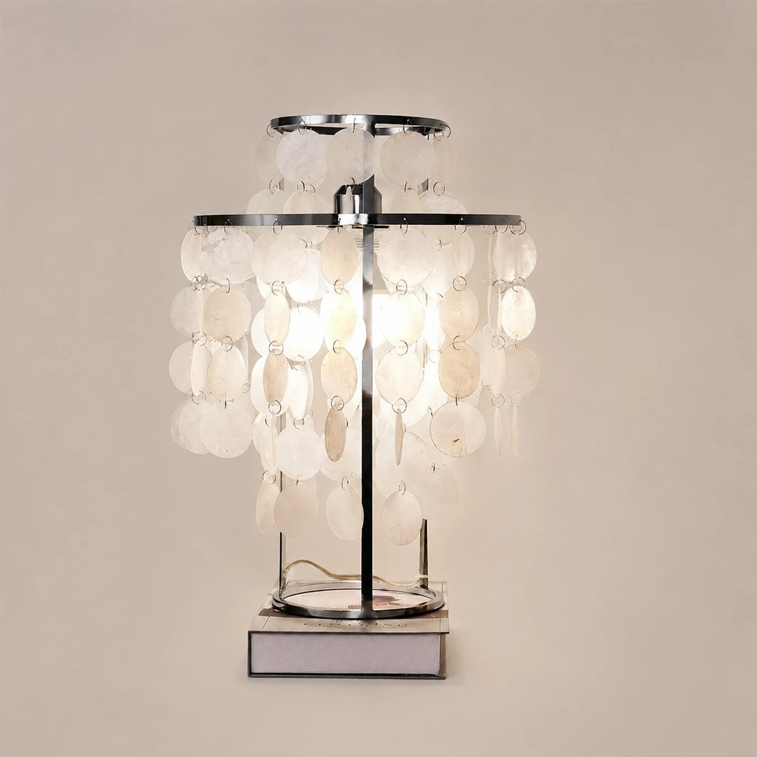 Danish Seashell Pearl Wind Chimes Decorative Table Lamp - Lumpaz