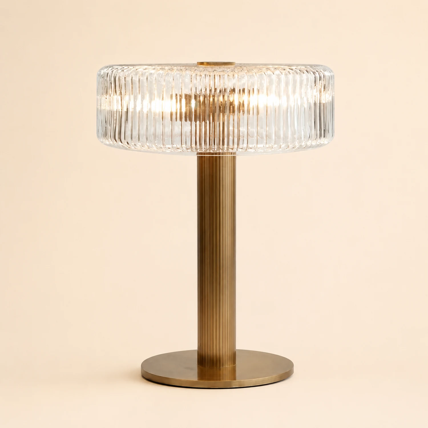 Contemporary Gold Glass Bedroom Table Lamp - Lumpaz