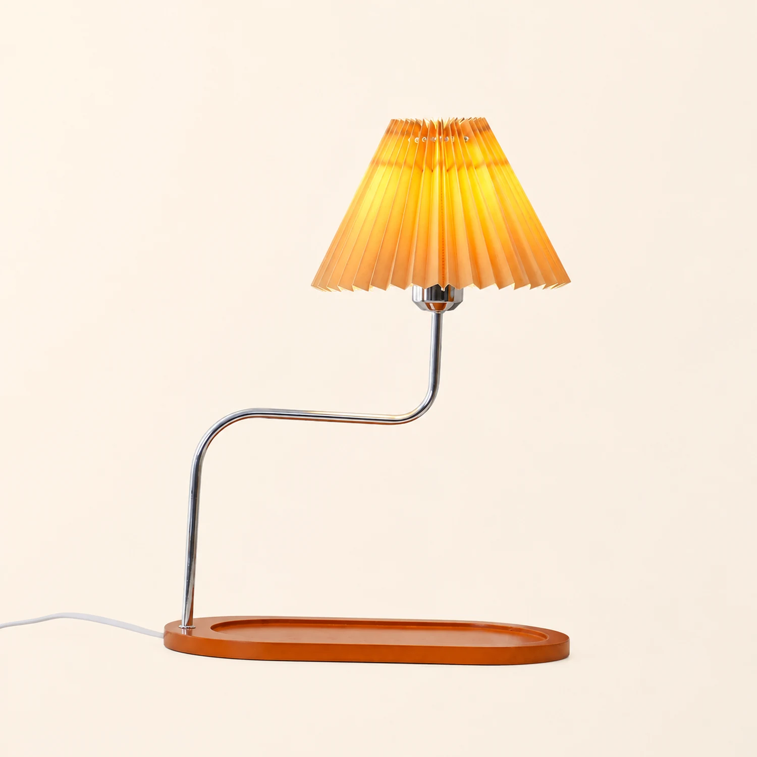 Solid Wood Retro Style Umbrella Shaped Table Lamp - Lumpaz