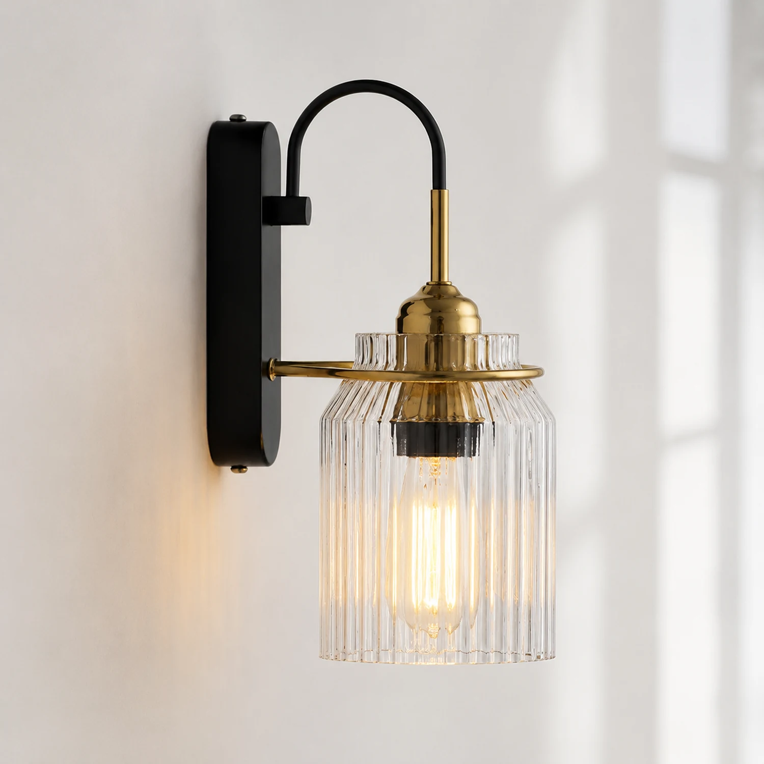 Industria Glass Shade Funnel Wall Lamps - Lumpaz