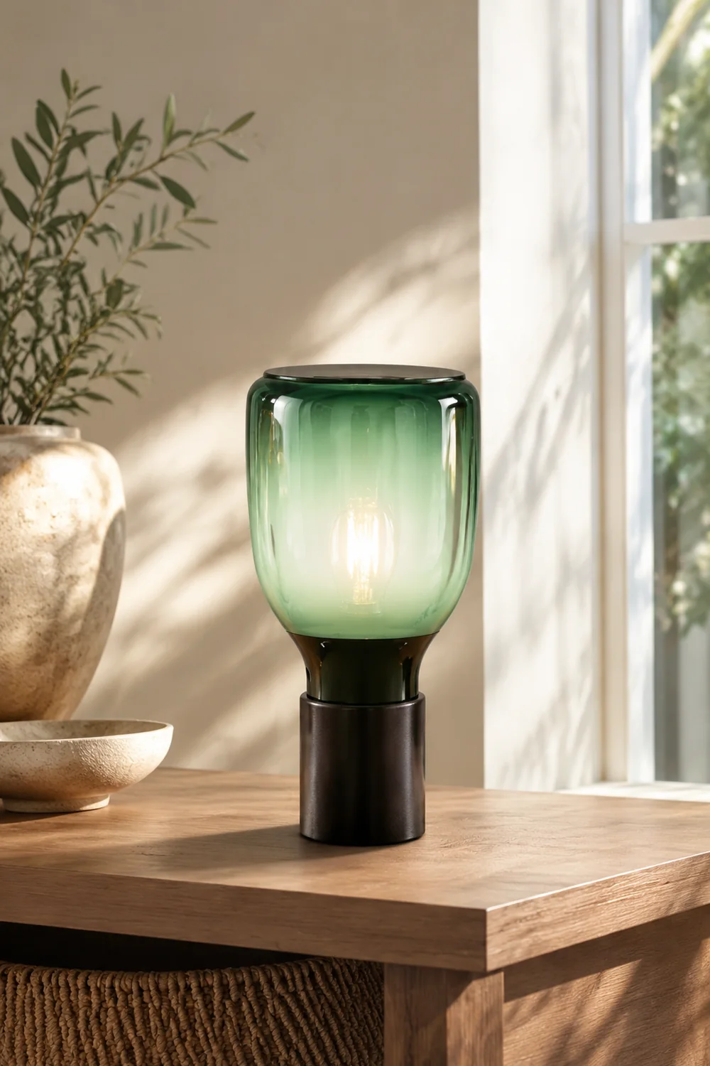 Colorful Bottle Glass Table Lamp - Lumpaz