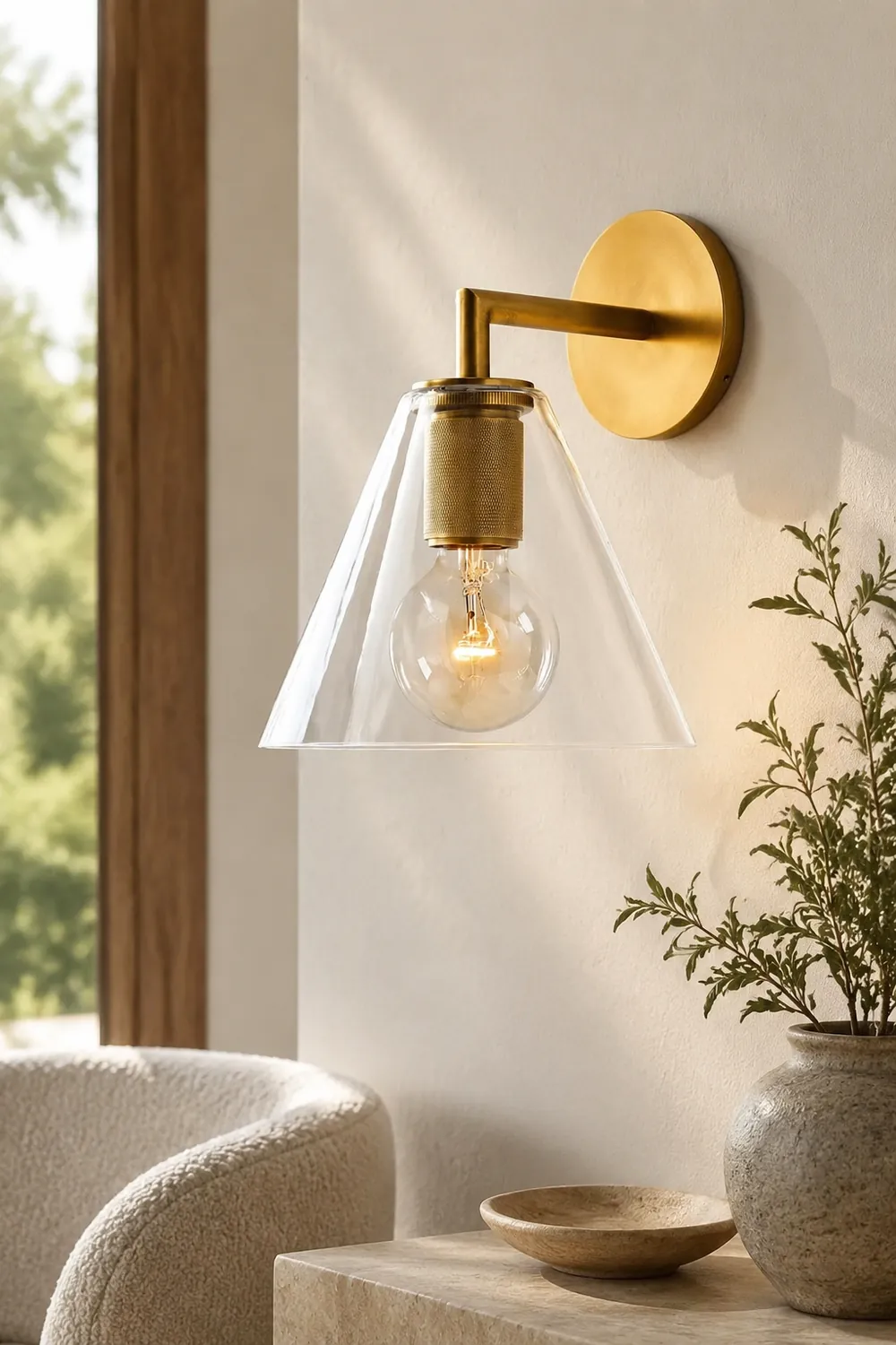 Armed Retro Brass Wall Sconce - Lumpaz
