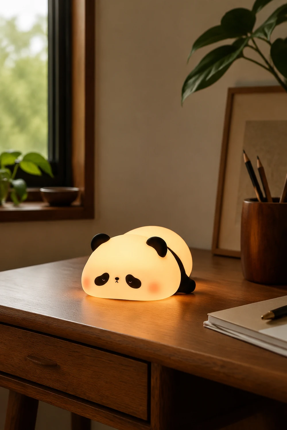 Panda Led Silicone Bedroom Night Light Table Lamp - Lumpaz