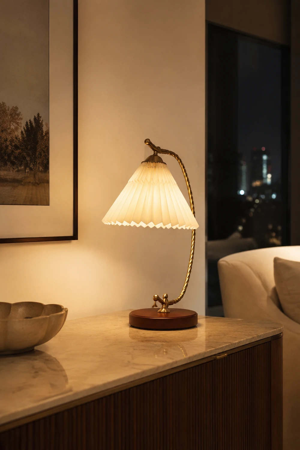 Dotty Retro Pleated Table Lamp - Lumpaz