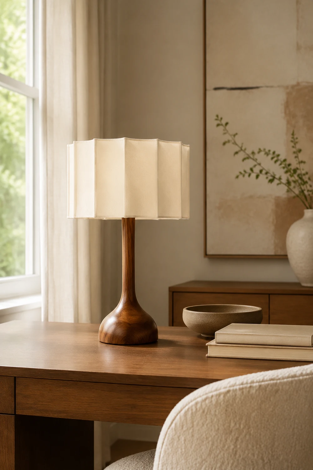 Wabi Sabi Designer Wood Table Lamp - Lumpaz