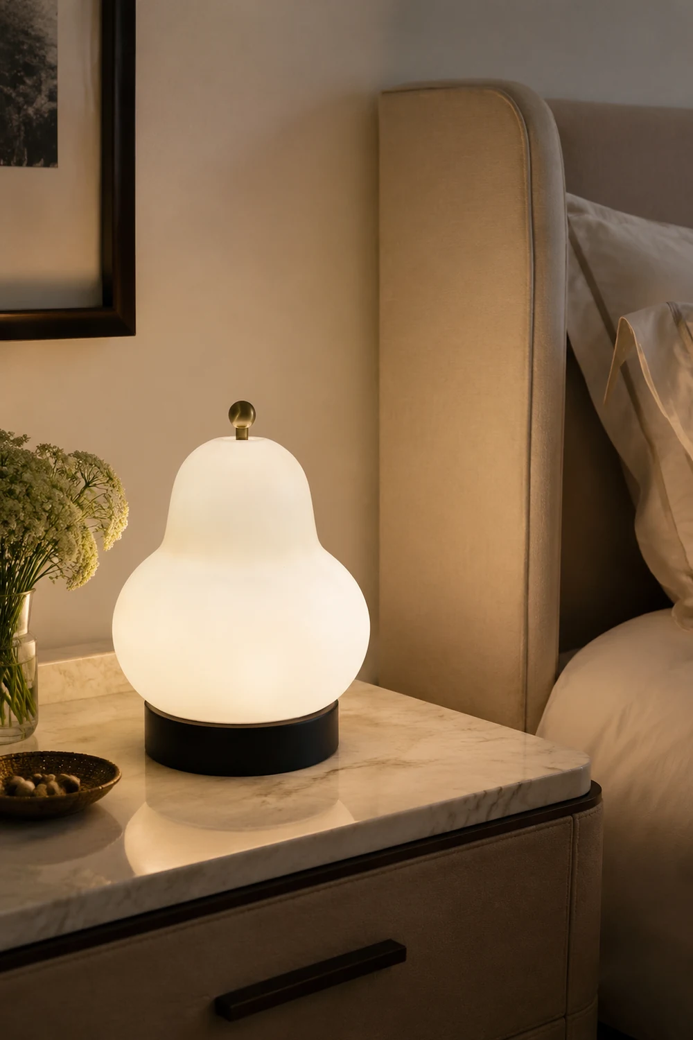 French Cream Pear Touch Portable Table Light - Lumpaz