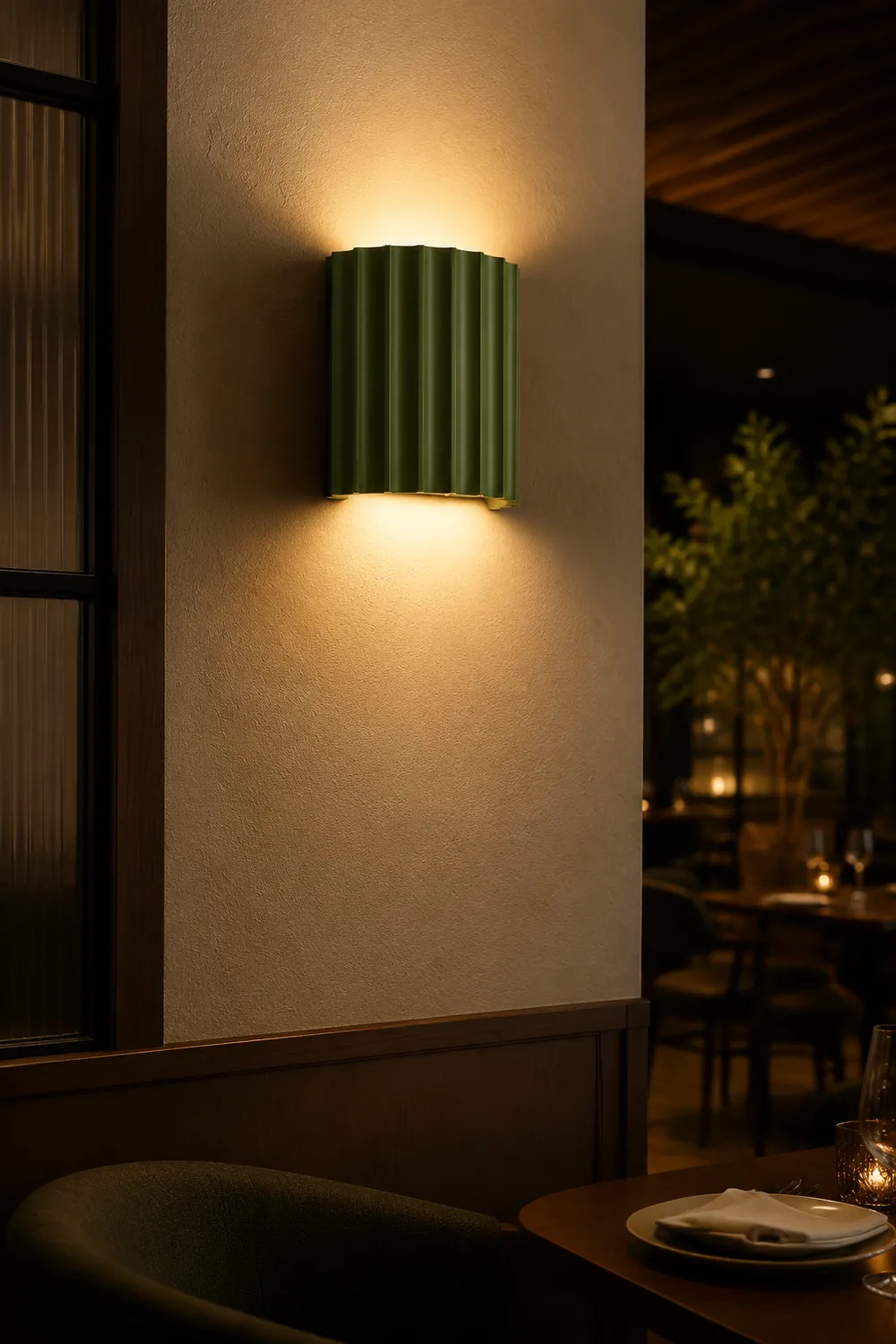 Modern Half-Circle Resin Wall Sconce For Living Room - Lumpaz