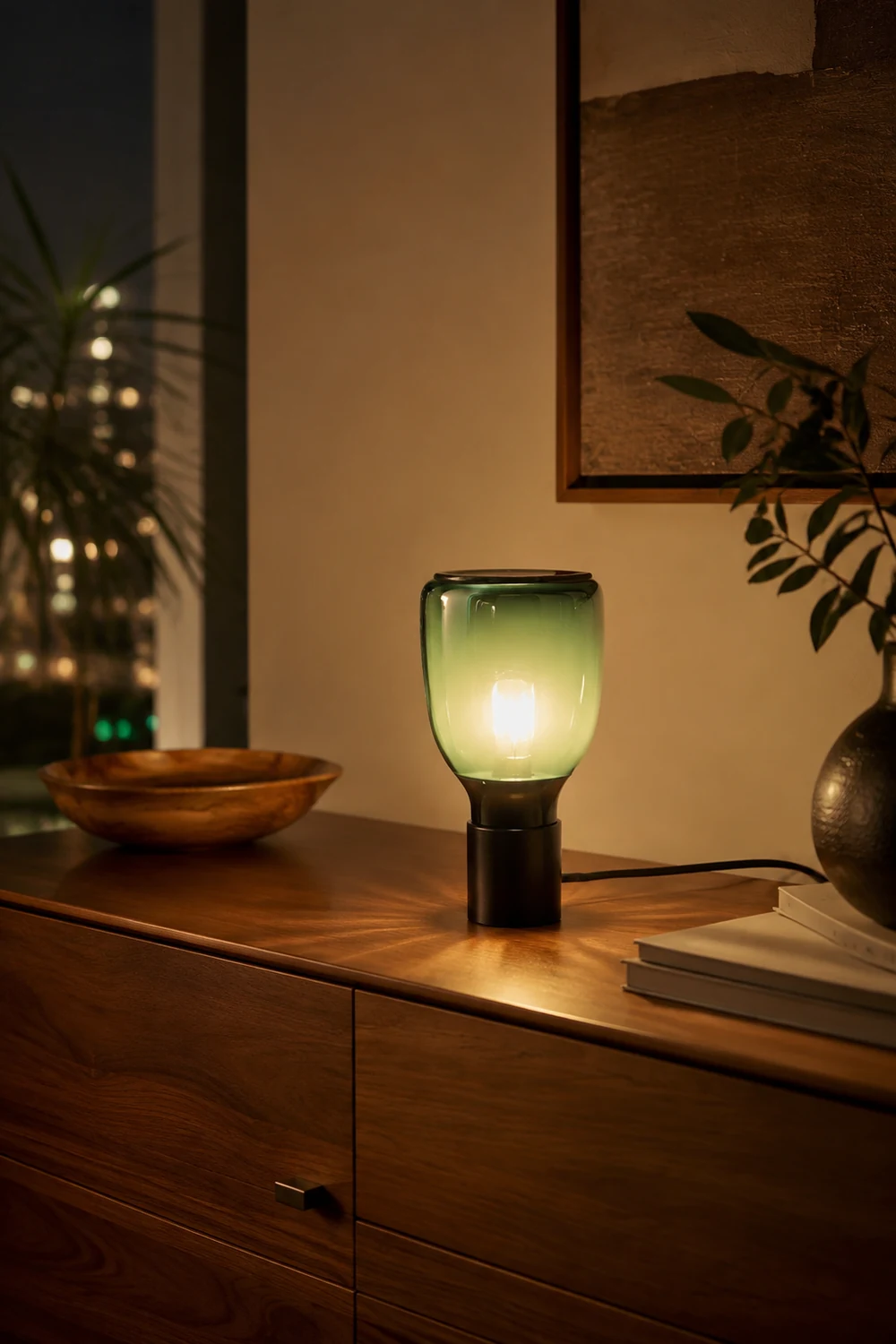 Colorful Bottle Glass Table Lamp - Lumpaz