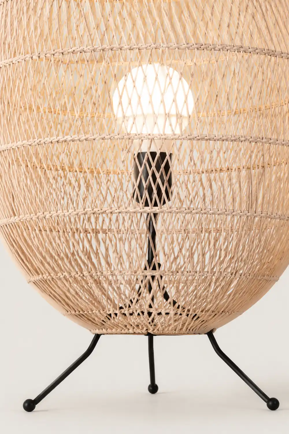 Natural Rattan Midi Floor Lamp for Living Room - Lumpaz