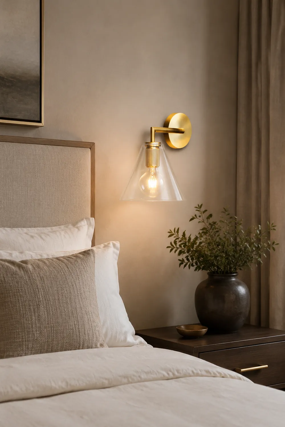 Armed Retro Brass Wall Sconce - Lumpaz