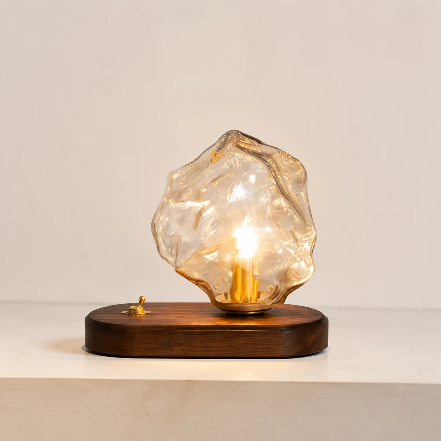 Modern Ice Stone Glass Bedroom Table Lamp - Lumpaz