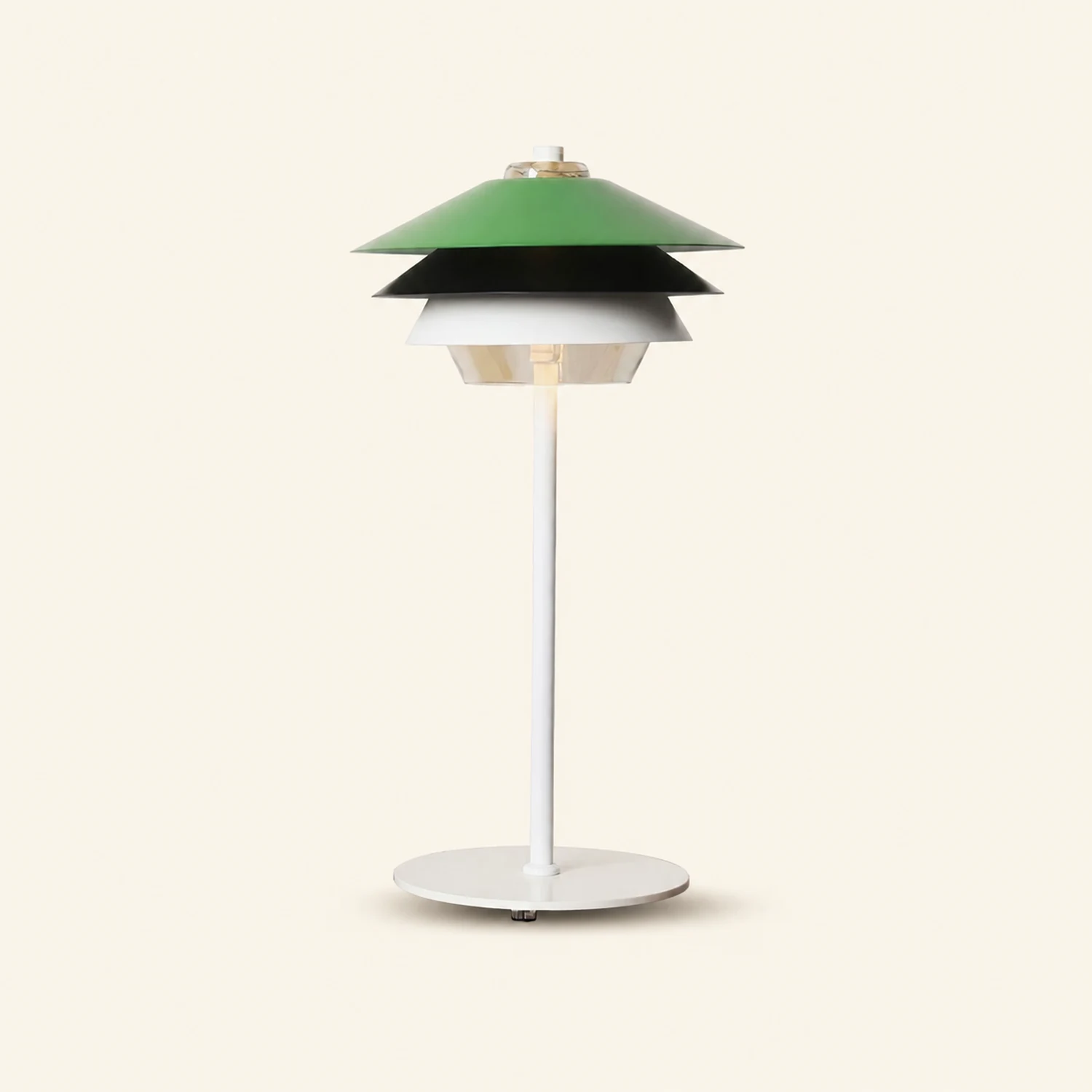 Danish Art Overlay Green Table Lamp - Lumpaz