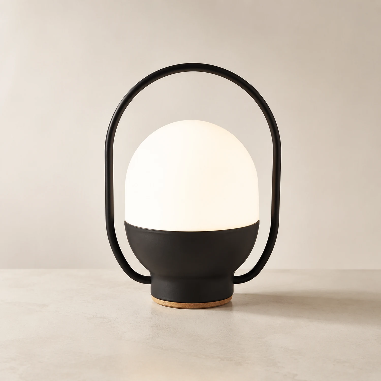 Portable White and Black Indoor / Outdoor Table Lamp - Lumpaz