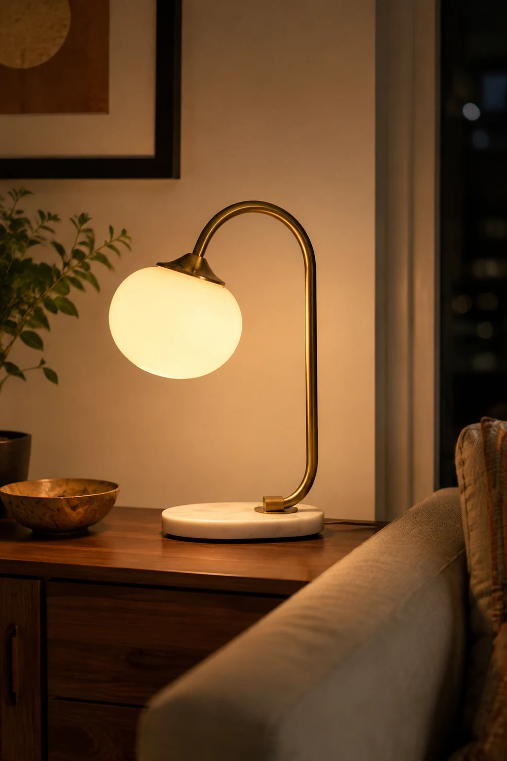 Marshmallow Metal Glass Table Lamp - Lumpaz