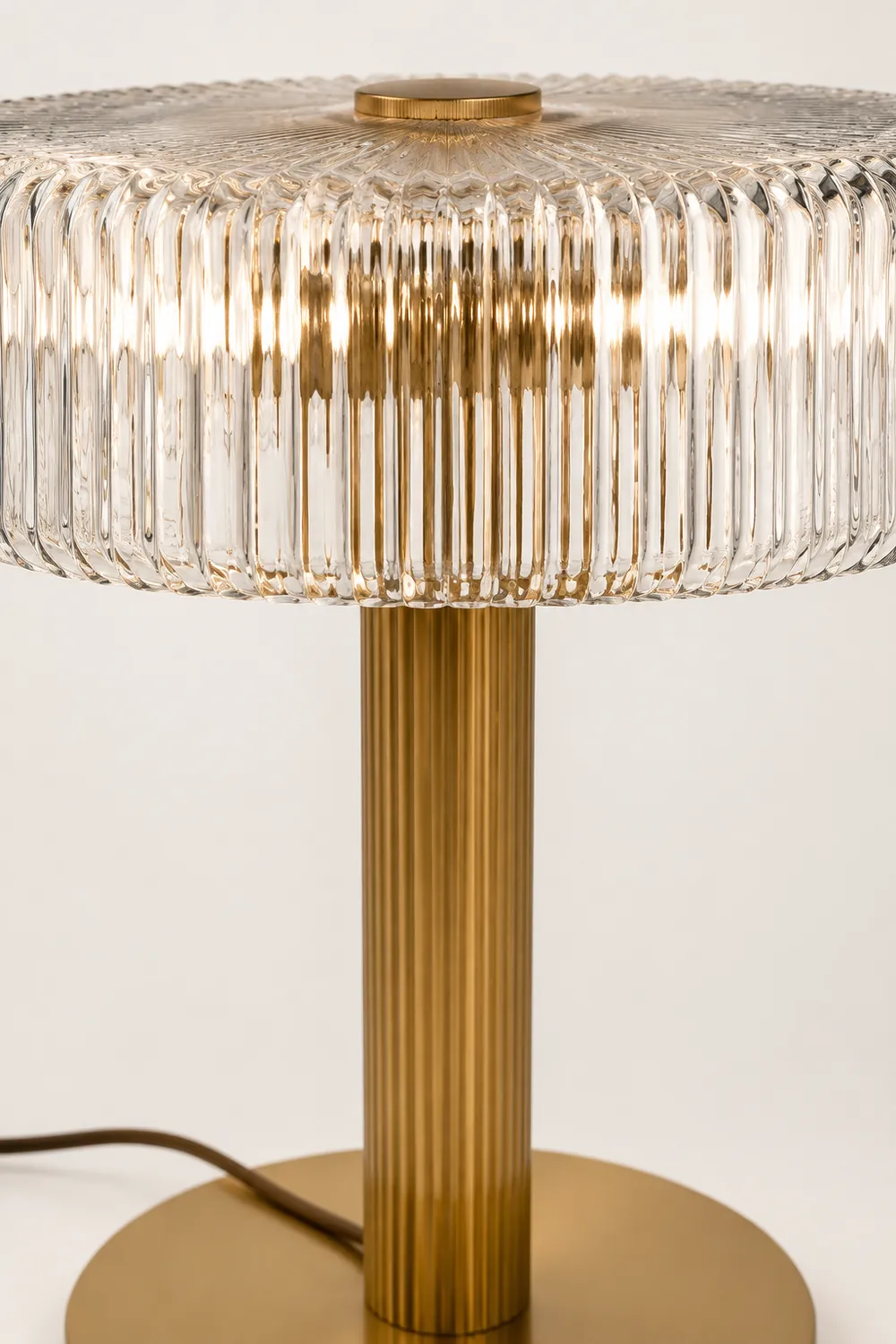 Contemporary Gold Glass Bedroom Table Lamp - Lumpaz