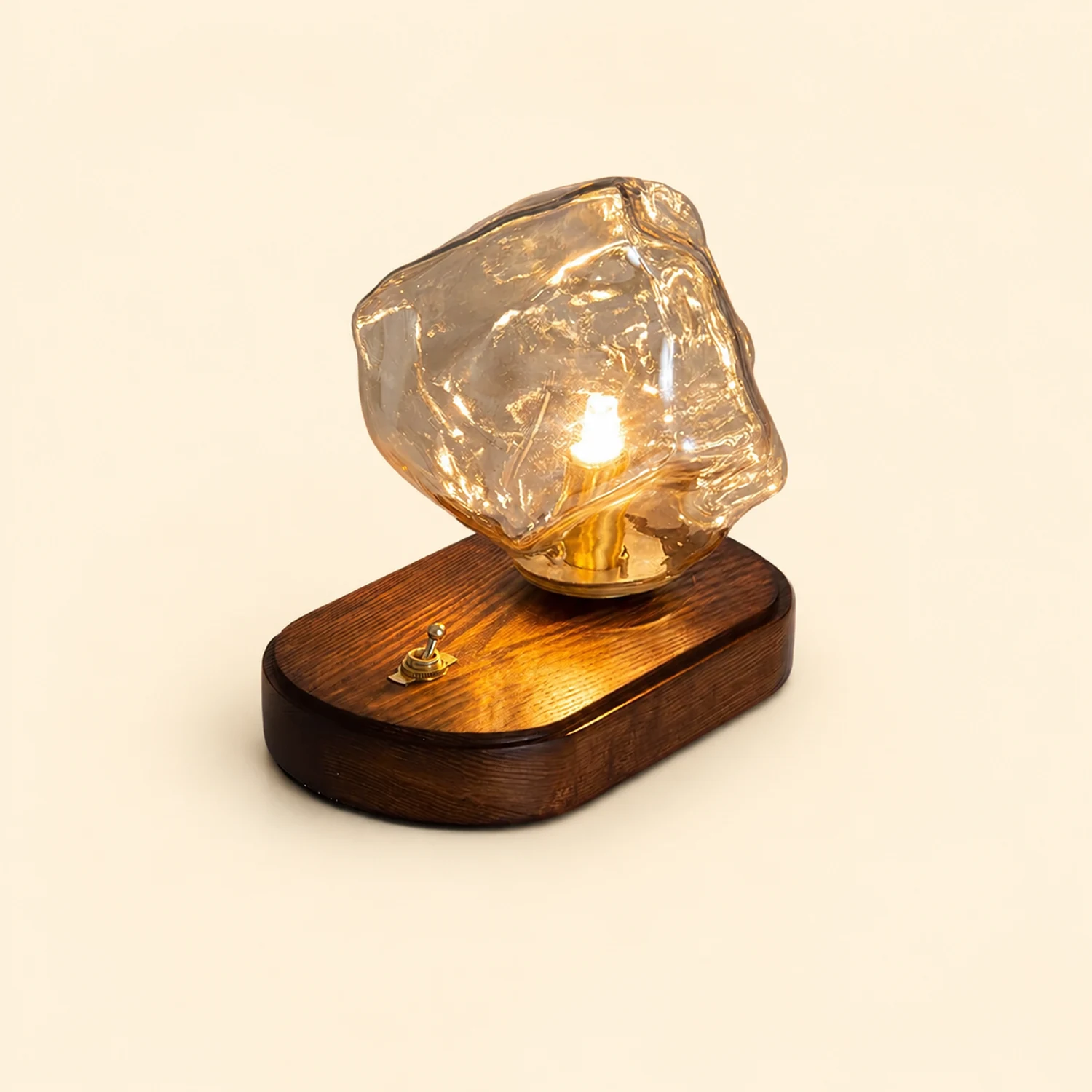 Modern Ice Stone Glass Bedroom Table Lamp - Lumpaz