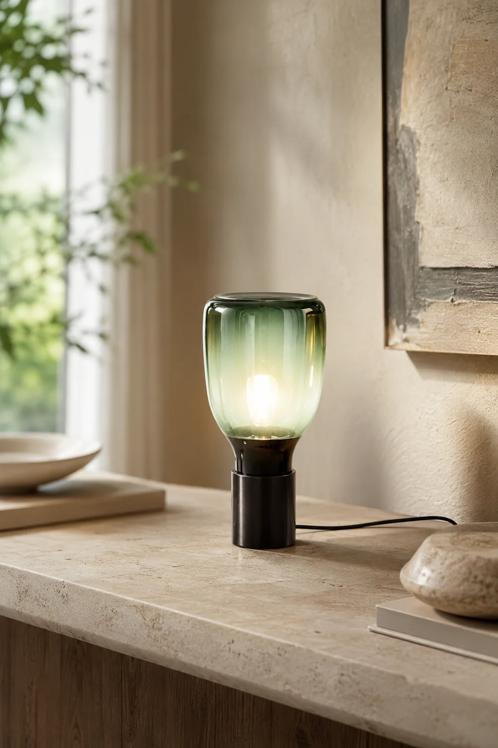 Colorful Bottle Glass Table Lamp - Lumpaz