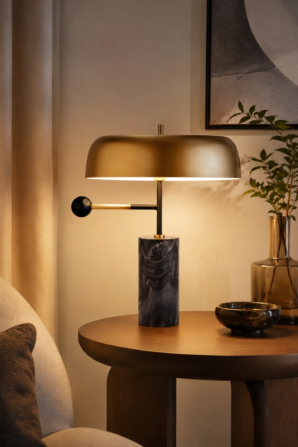 Modern Tall Black Table Lamp Design Beside Lamp - Lumpaz