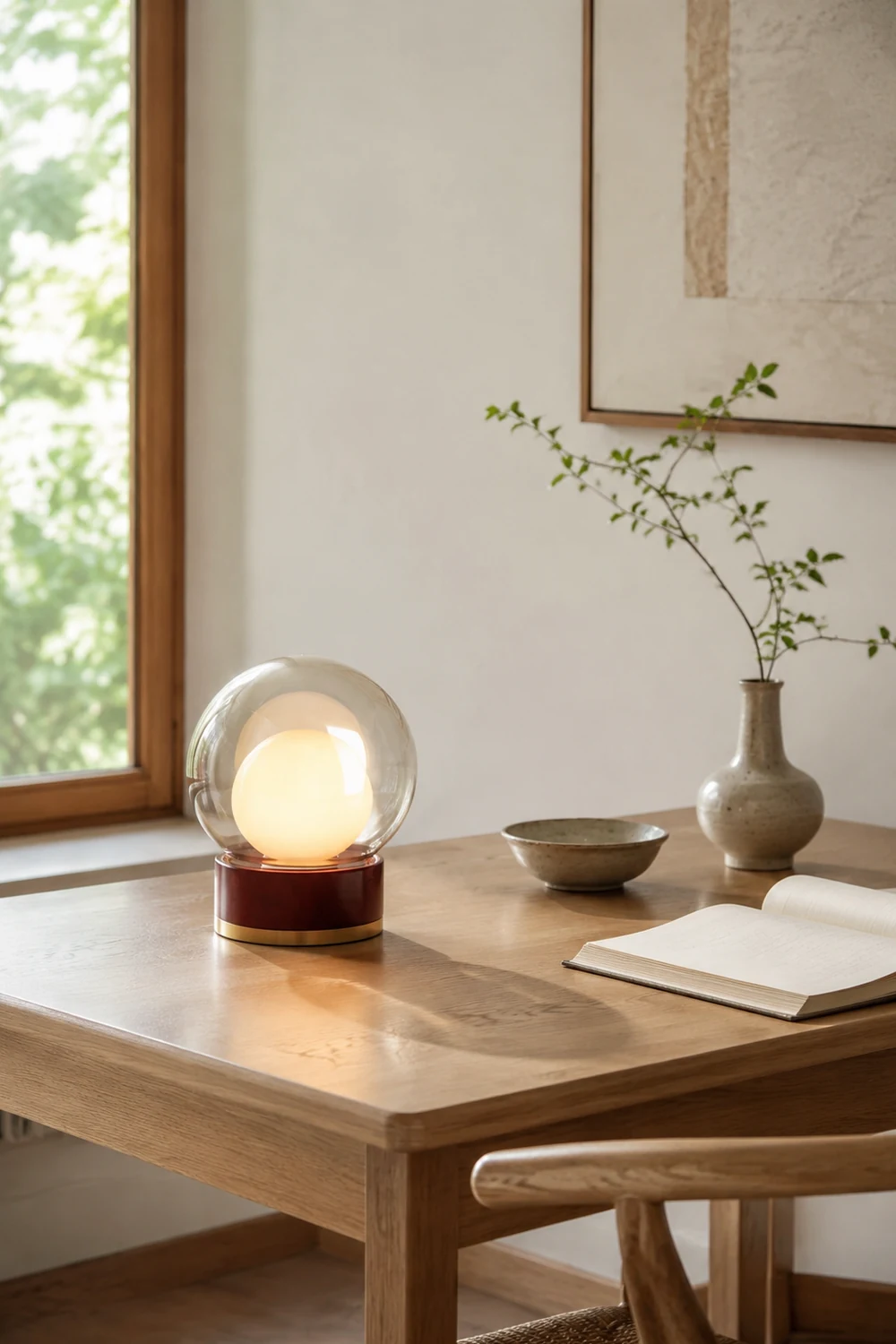 Modern Rigel Round Glass Table Light - Lumpaz