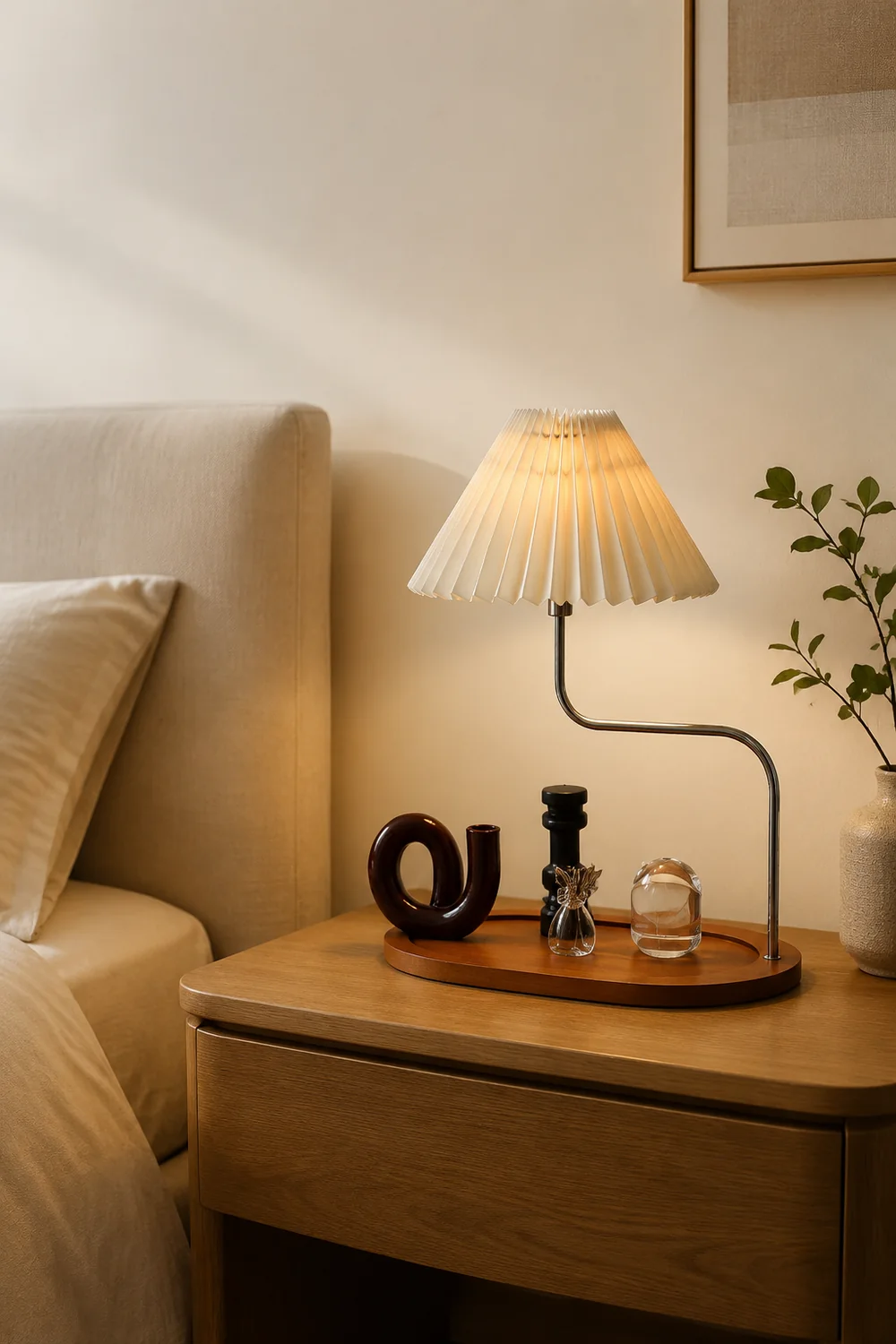 Solid Wood Retro Creative Pleated Table Lamp - Lumpaz