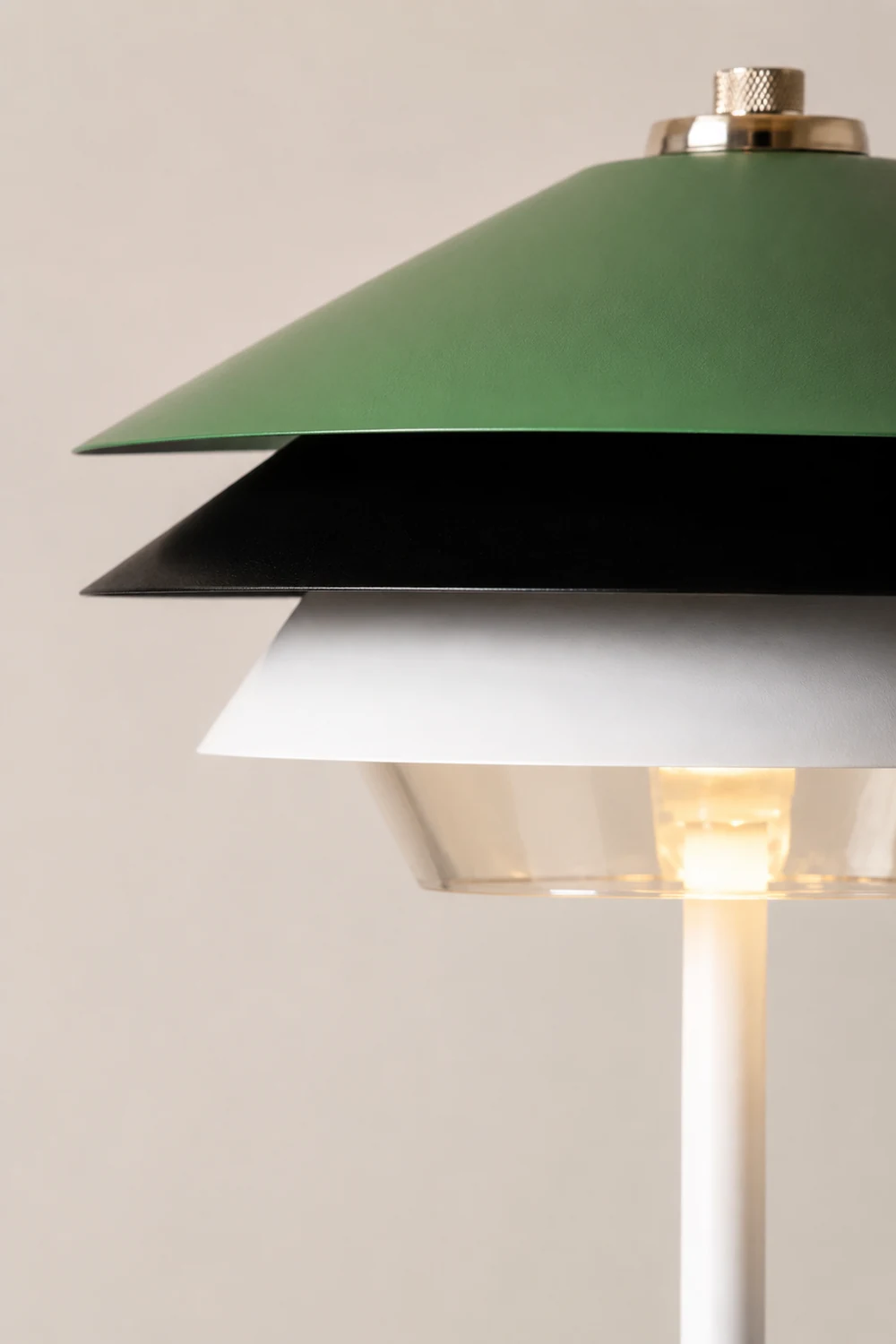 Danish Art Overlay Green Table Lamp - Lumpaz