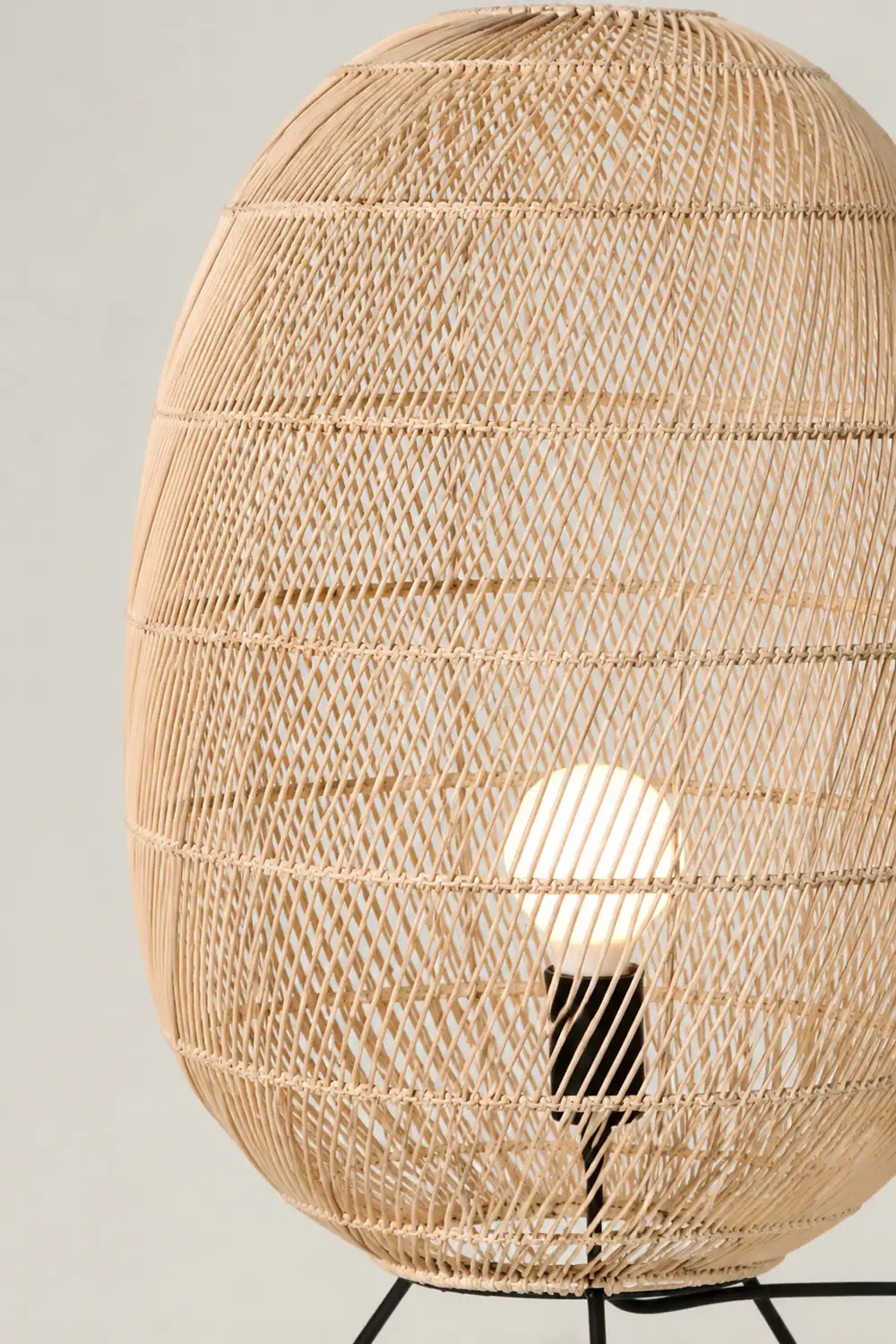 Natural Rattan Midi Floor Lamp for Living Room - Lumpaz